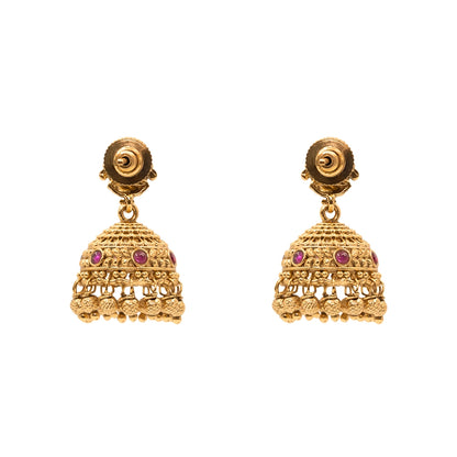 Antique Laxmi Gold Finish Jhumka  T-19