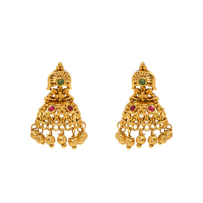 Bridal Temple Jhumkas with Gold-Plated V-2258