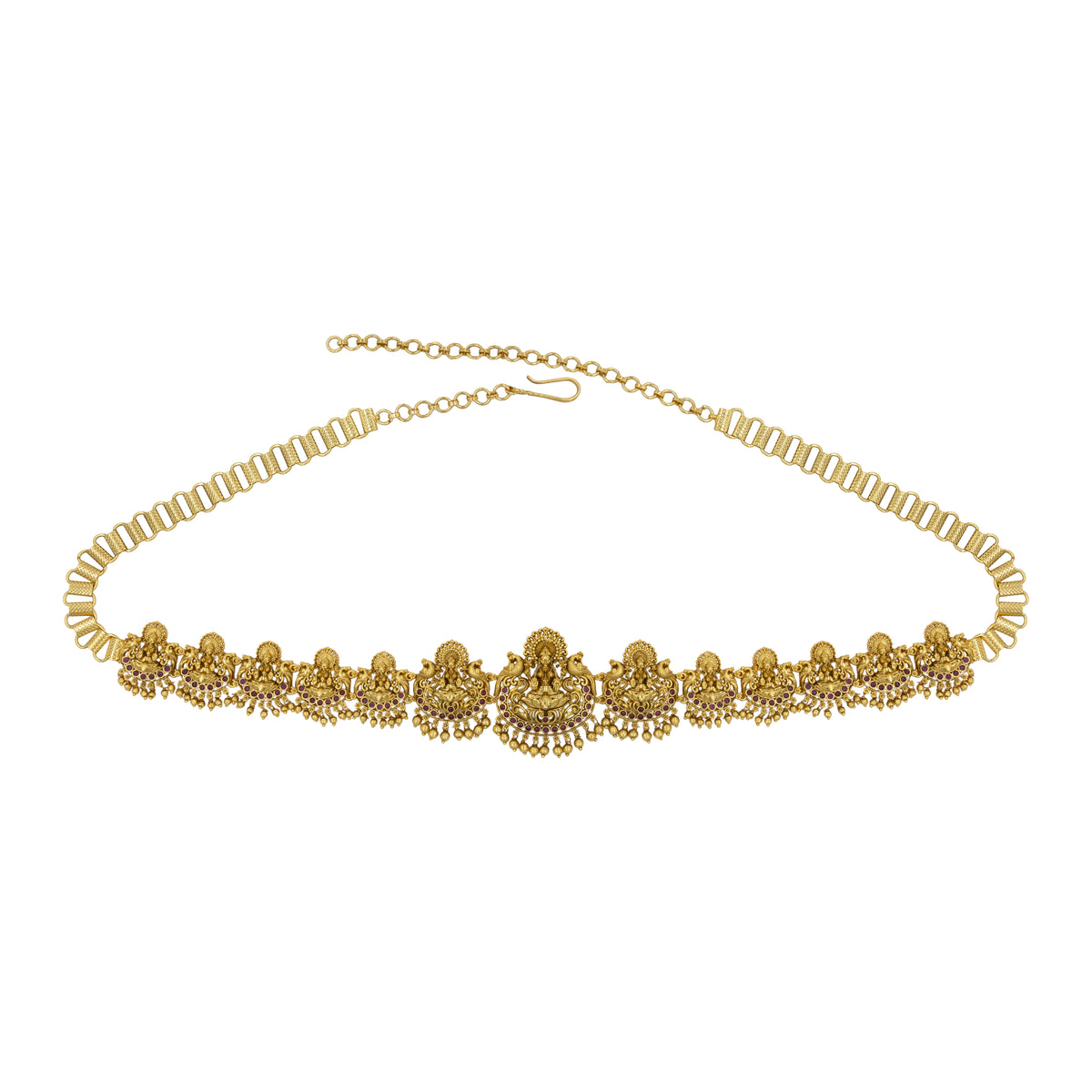 Antique Gold-Plated Laxmi Temple Kamarbandh