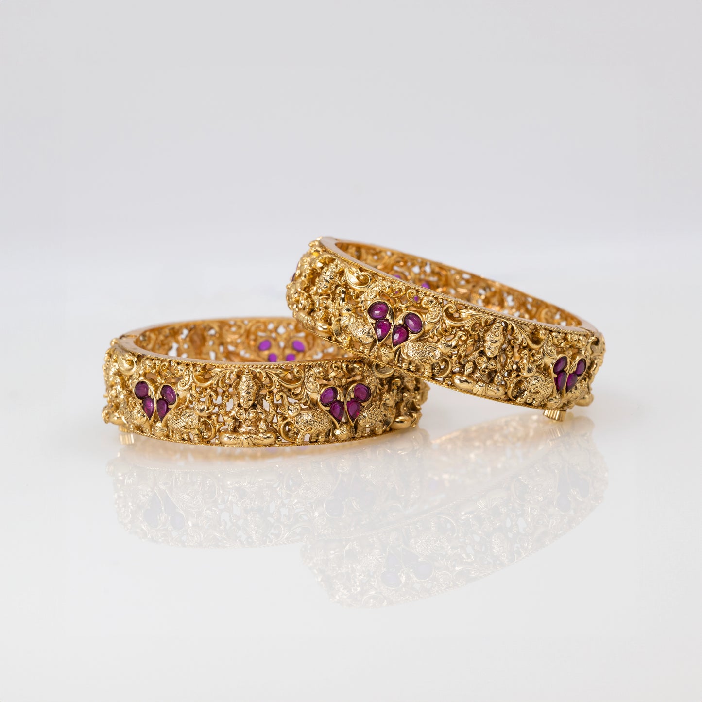Handcrafted Gold-Plated Paired Bangles V-1767