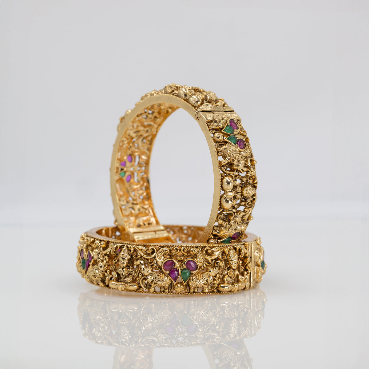 Handcrafted Gold-Plated Paired Bangles V-1767