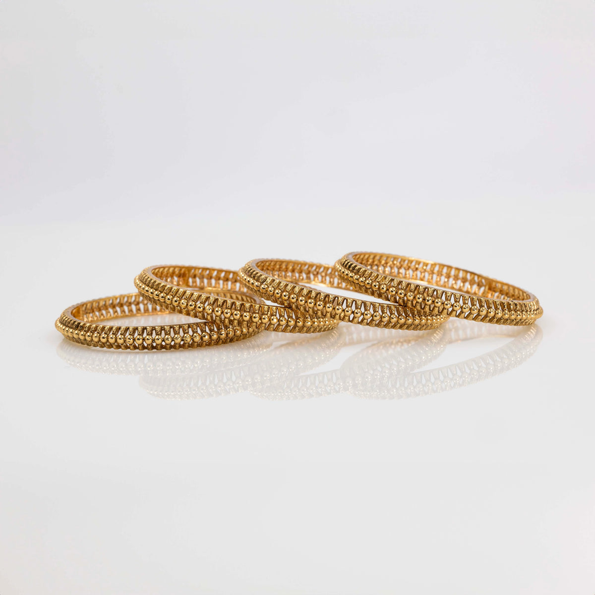 Antique Gold-Plated Classic Textured Bangle V-1825