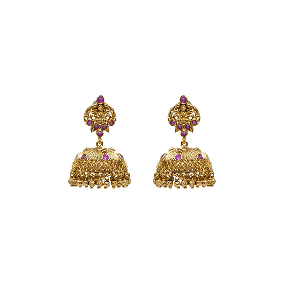 Antique Gold-Plated Laxmi Jhumka V-276