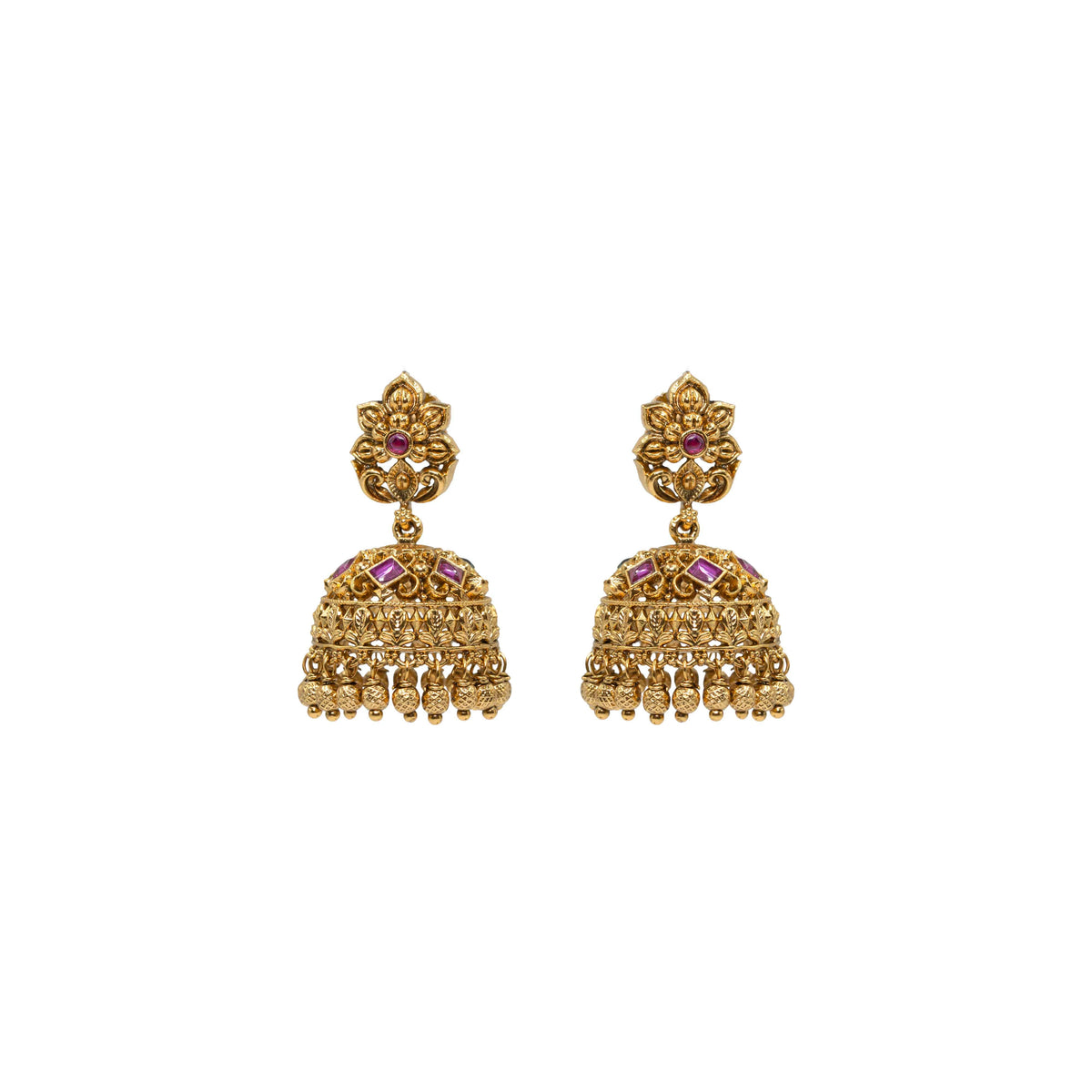 Antique Gold-Plated Jhumka R-1297
