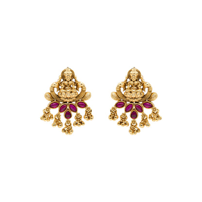 Temple-Inspired Antique Gold Plated Bali V-1652
