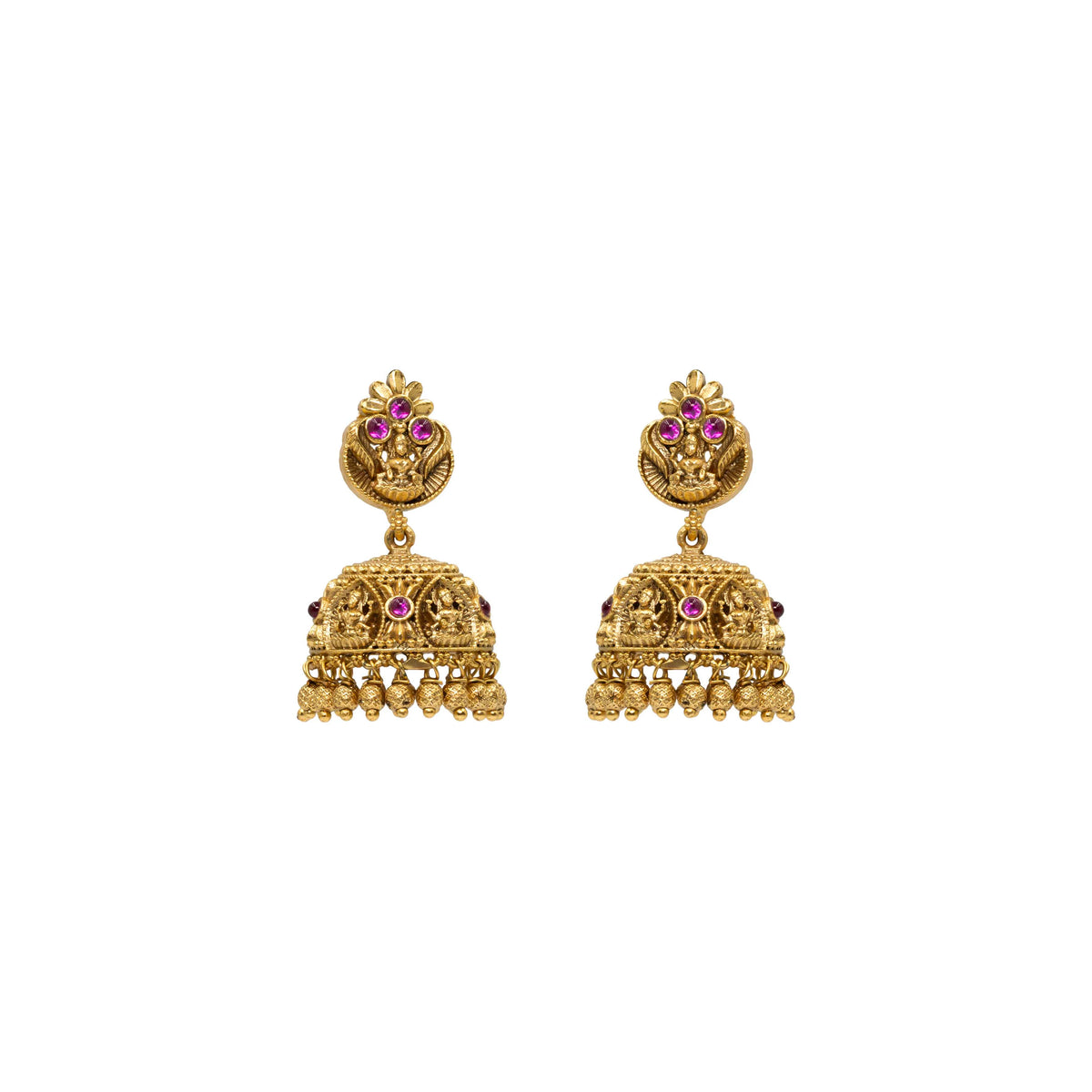 Divine Laxmi  Gold-Plated Jhumka  R-1123
