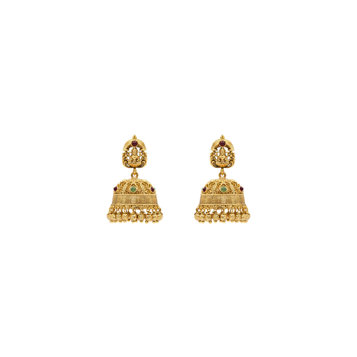 Elegant Laxmi Antique Gold-Plated Jhumka  R-1172