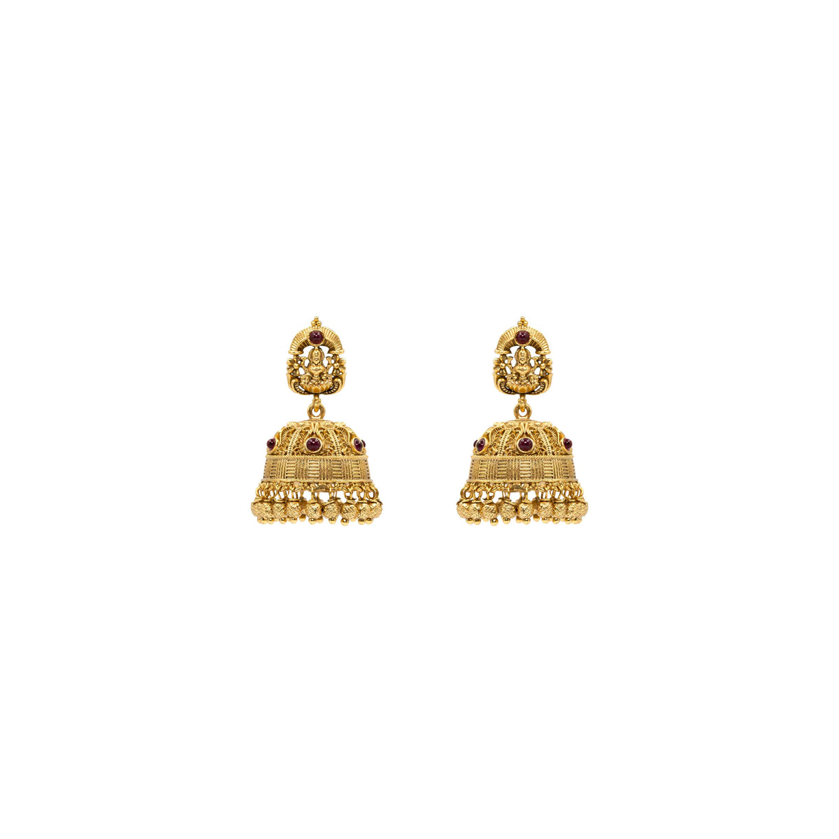 Elegant Laxmi Antique Gold-Plated Jhumka  R-1172