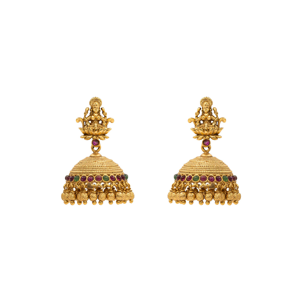 Antique Finish Gold-Plated  Jhumka N-641