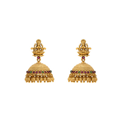 Antique Finish Gold-Plated Jhumka N-641
