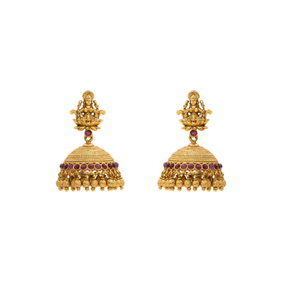 Antique Finish Gold-Plated Jhumka N-641