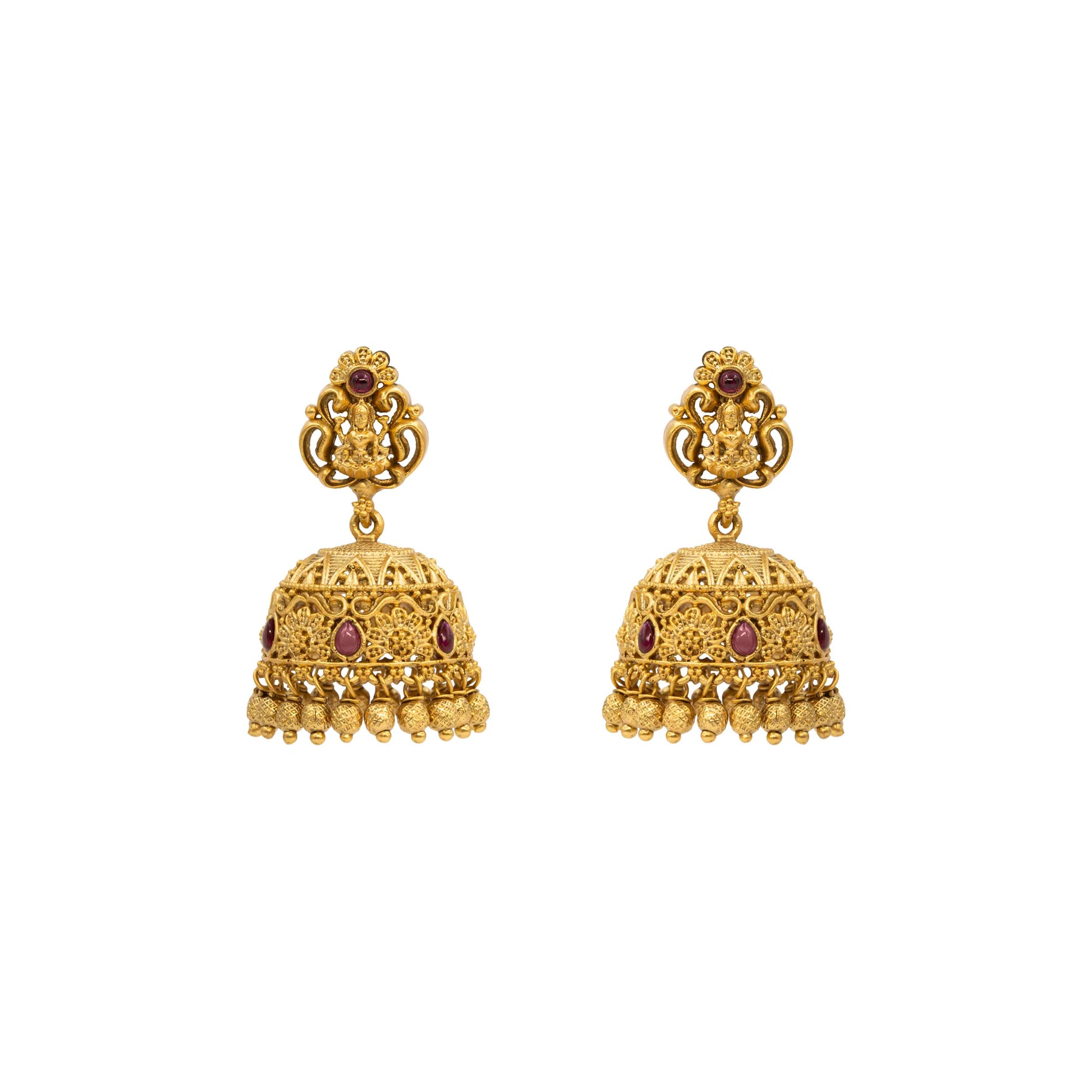 Antique Temple Gold-Plated Jhumka R-1137