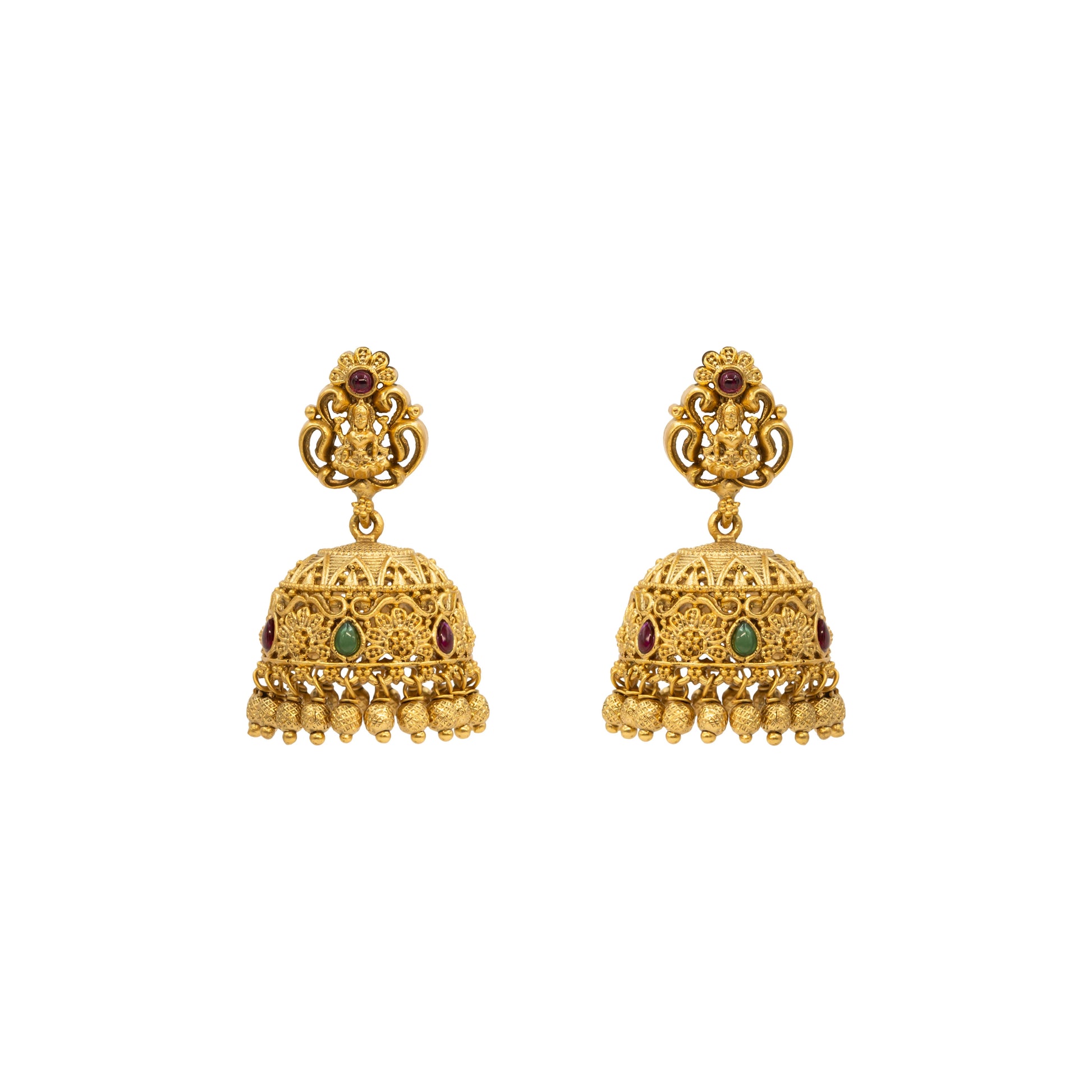Antique Temple Gold-Plated Jhumka R-1137
