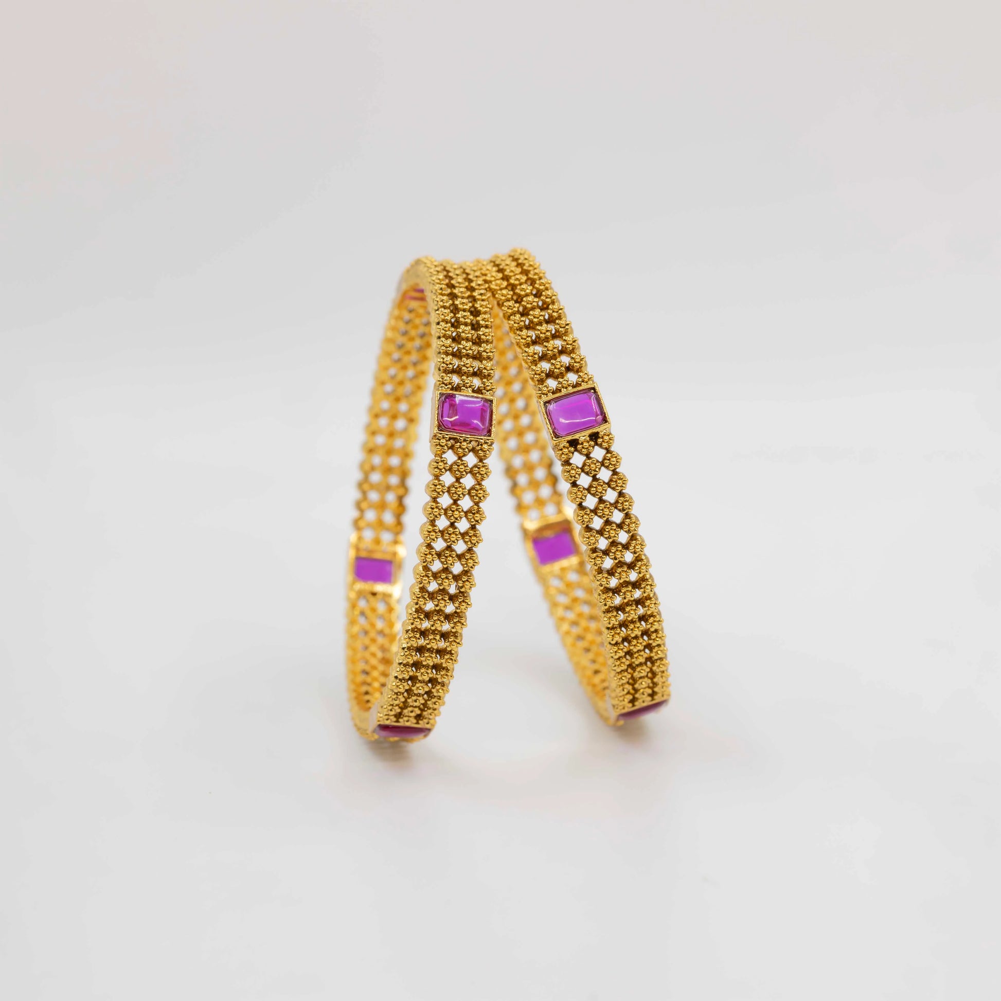 Antique Gold-Plated Bangle with real stone V-1826
