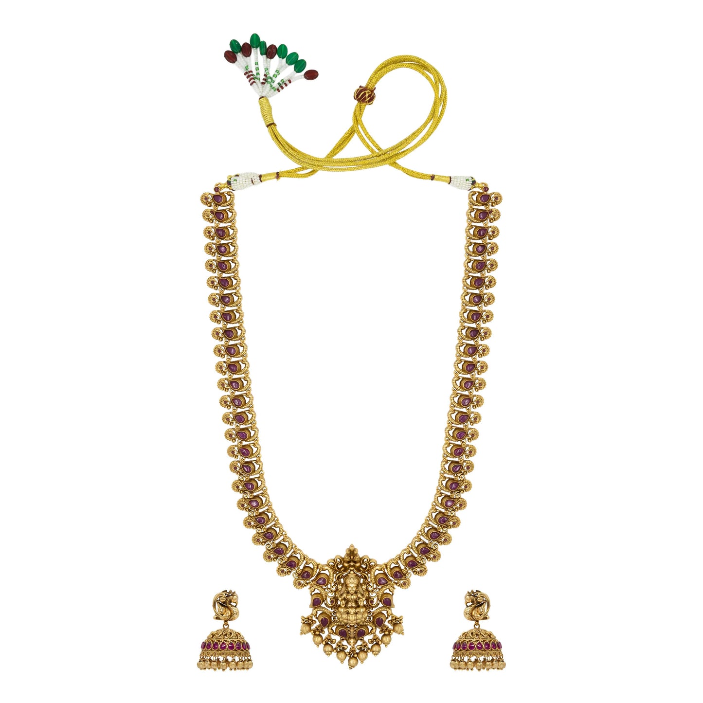 Antique Laxmi Motif Long Necklace Set K-1384