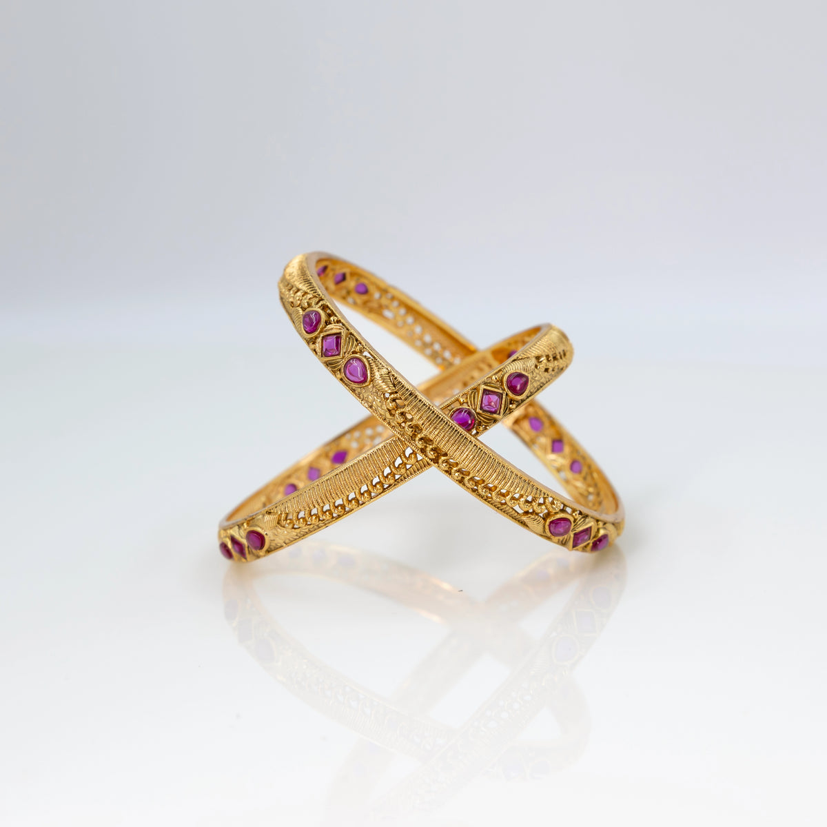 Classic Gold-Plated Temple Bangle V-1242