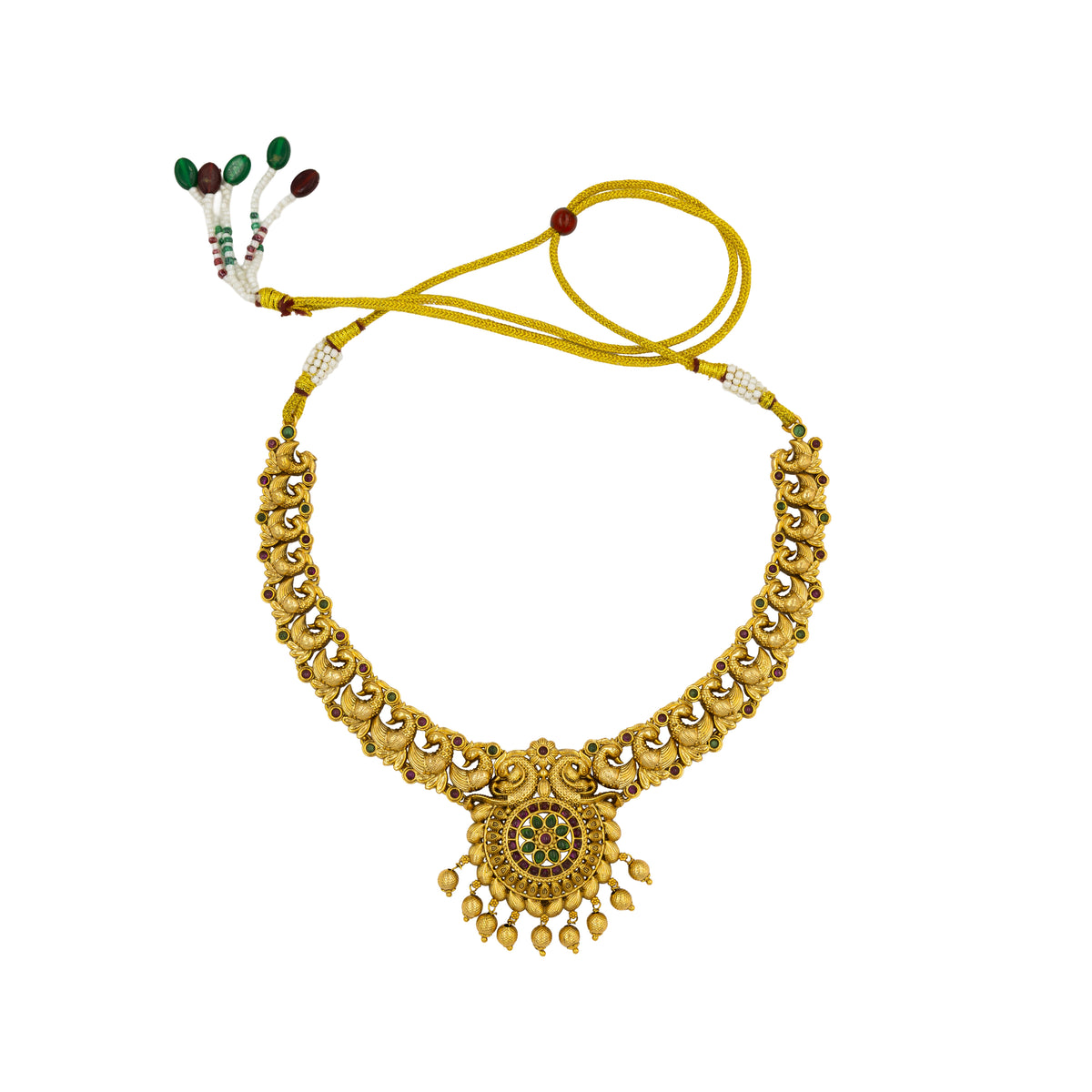 Elegant Peacock Temple Necklace Set K-1151
