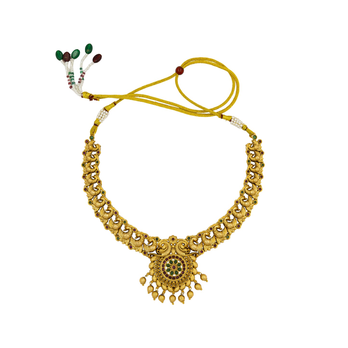 Elegant Peacock Temple Necklace Set K-1151