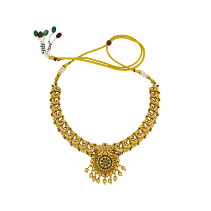 Elegant Peacock Temple Necklace Set K-1151