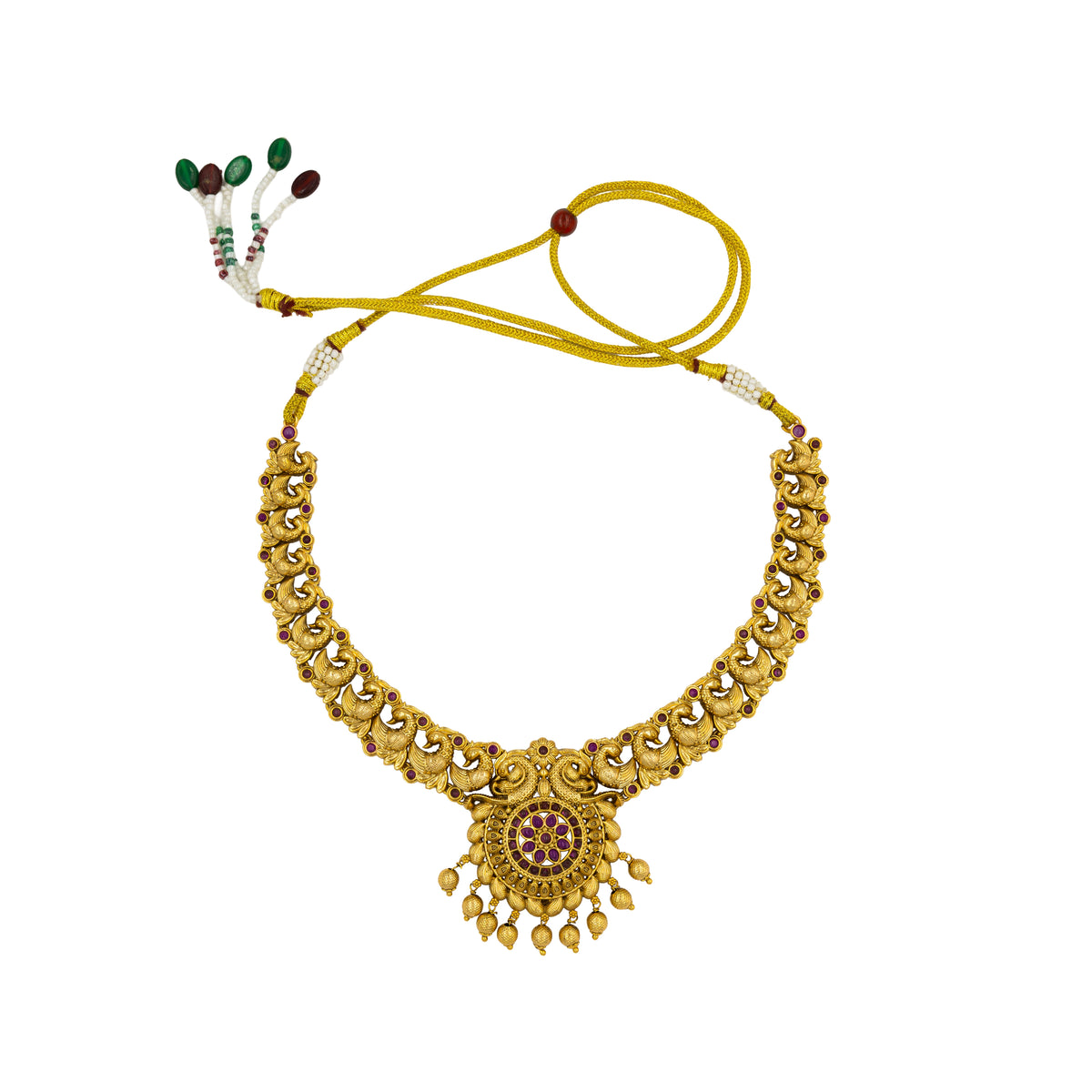Elegant Peacock Temple Necklace Set K-1151