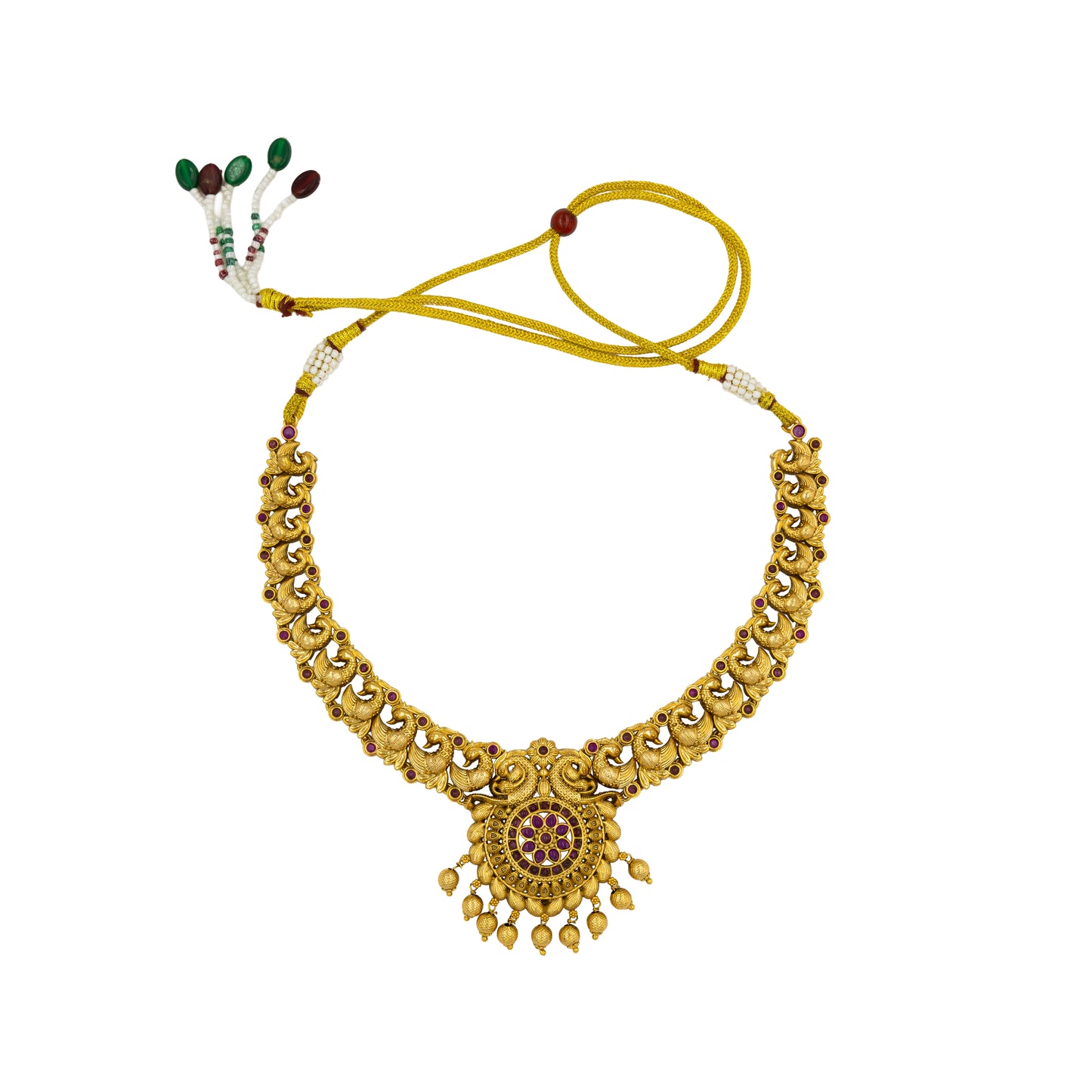Elegant Peacock Temple Necklace Set K-1151