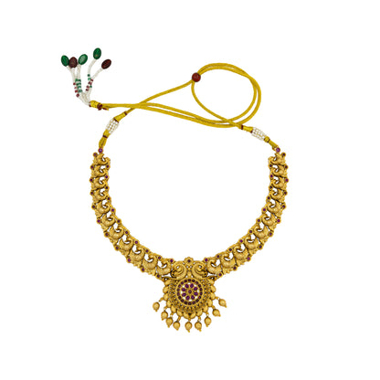 Elegant Peacock Temple Necklace Set K-1151