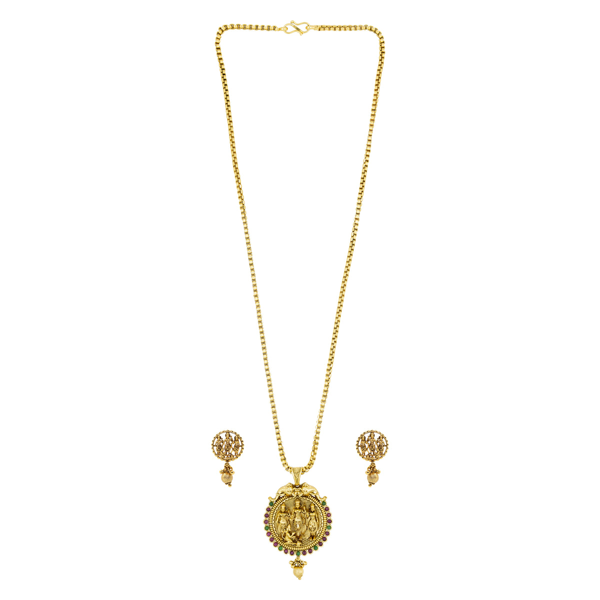 Divine Ram Parivar Temple Pendant Set
