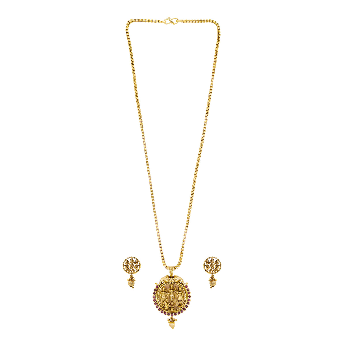 Divine Ram Parivar Temple Pendant Set
