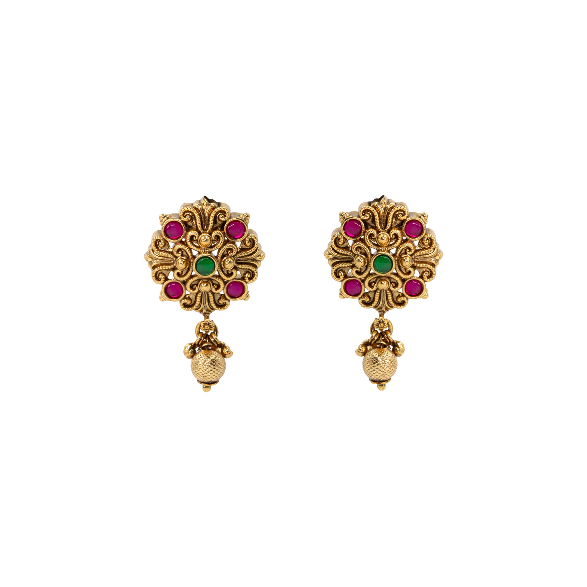 Antique Flower Gold-Plated Bali J-327