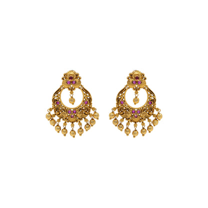 Antique Gold-Plated Floral Chandbali – R-1042
