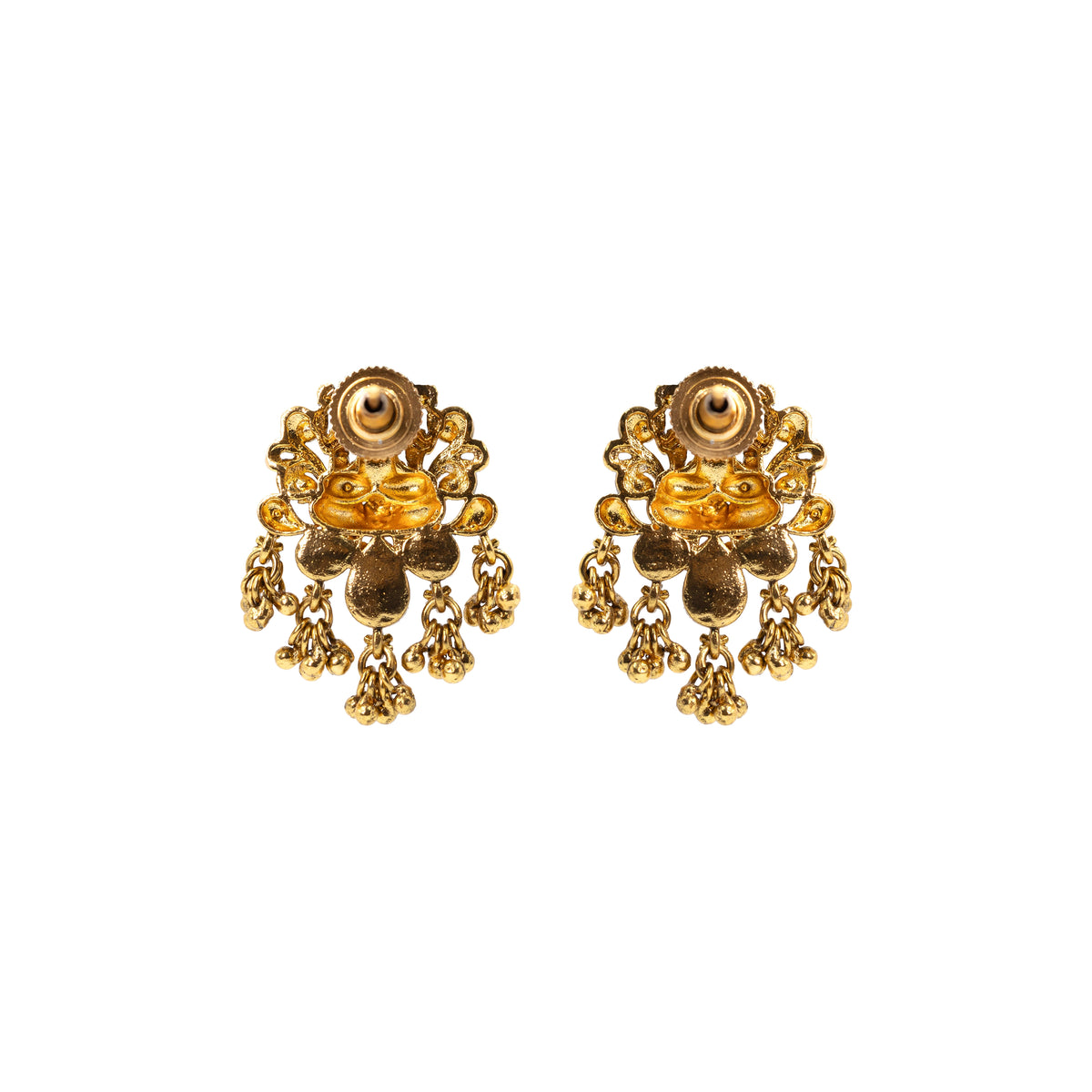 Divine Laxmi Antique Gold-Plated Bali  V-1654