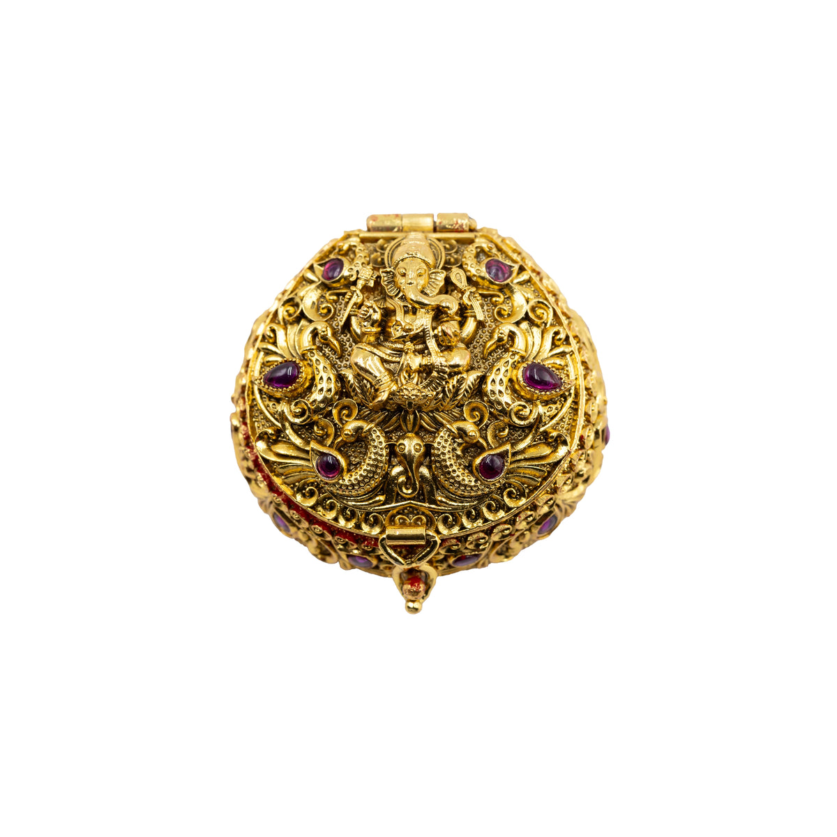 Antique Finish Ganesh Sindoor Box T-69