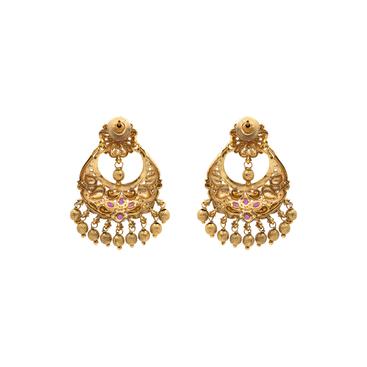 Antique Gold-Plated Temple Chandbali 