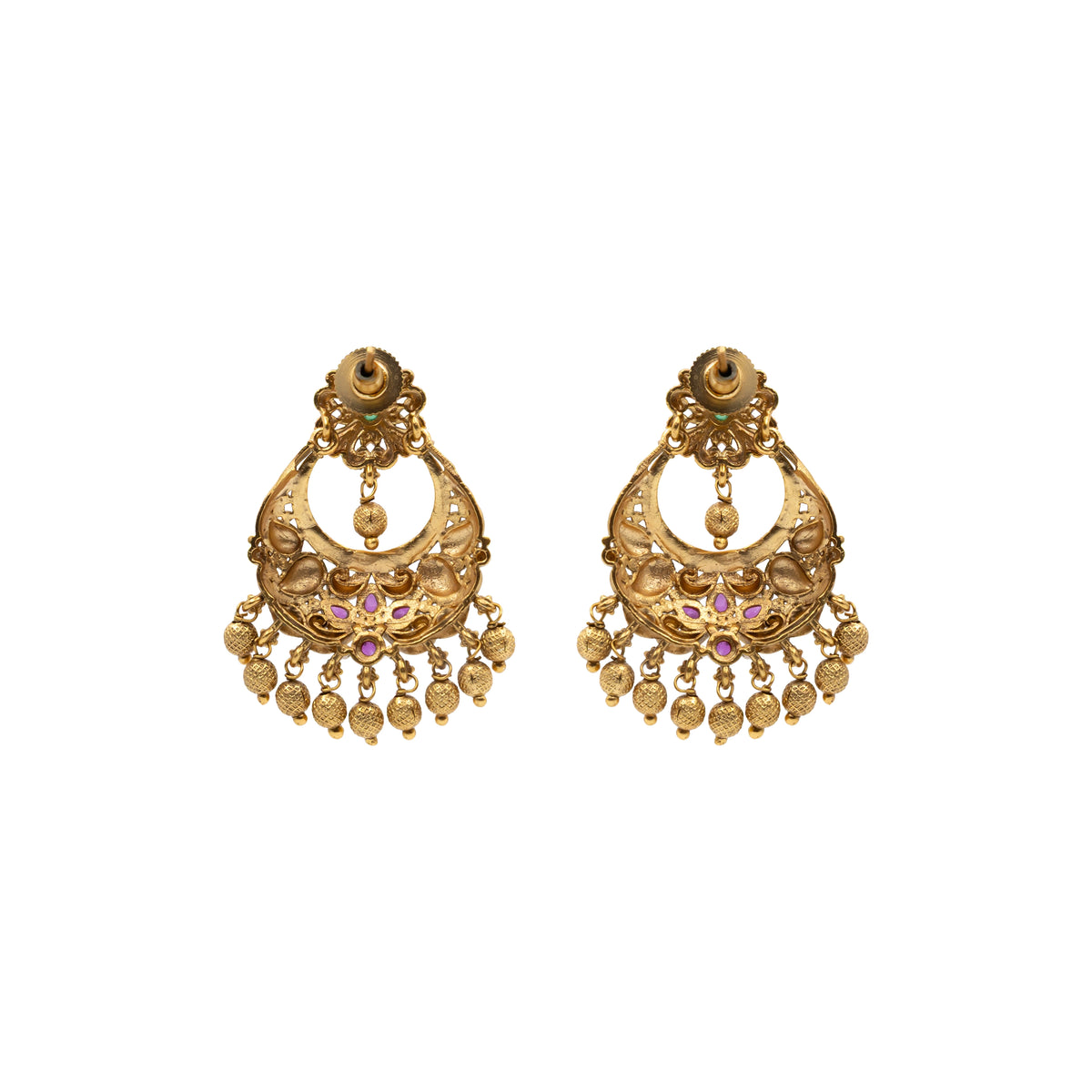 Antique Gold-Plated Temple Chandbali 
