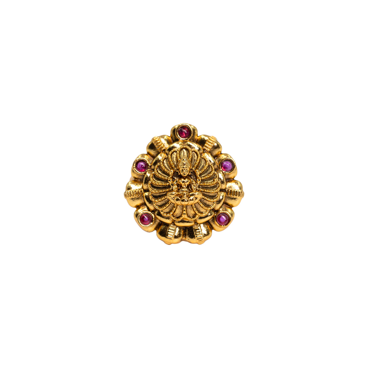 Antique Laxmi Gold-Plated Ring V-1985