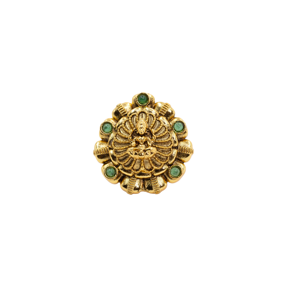 Antique Laxmi Gold-Plated Ring V-1985