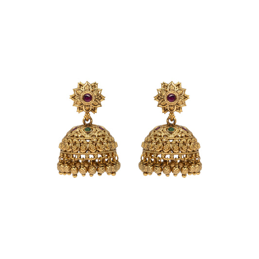 Antique Temple Gold-Plated Jumka R-2180
