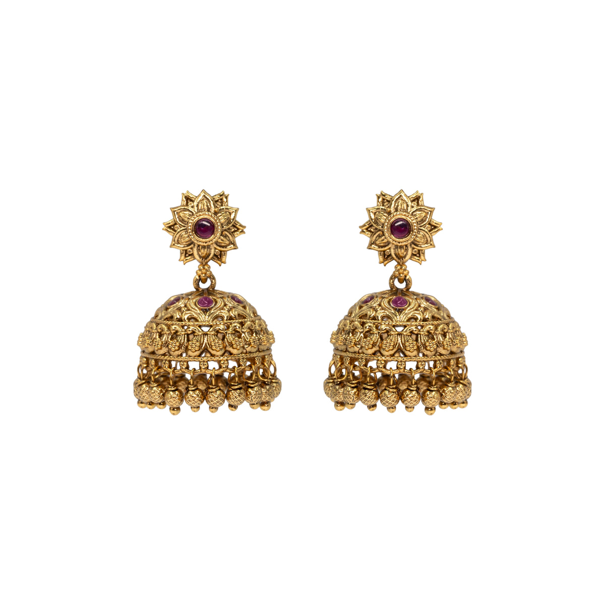 Antique Temple Gold-Plated Jumka R-2180