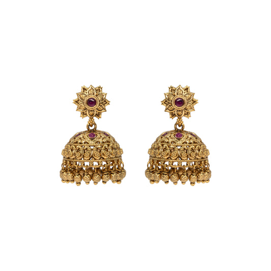 Antique Temple Gold-Plated Jumka R-2180