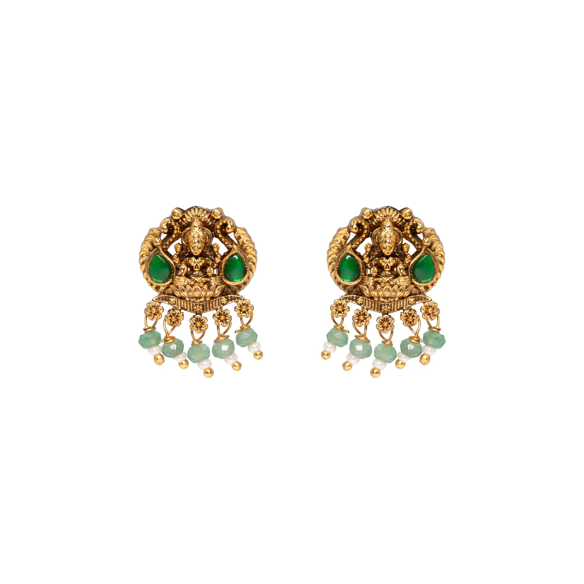 Antique Laxmi Gold-Plated Bali J-322
