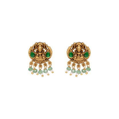 Antique Laxmi Gold-Plated Bali J-322