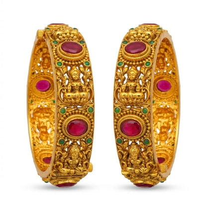 Lakshmi Kundan Temple Bangles V-1830