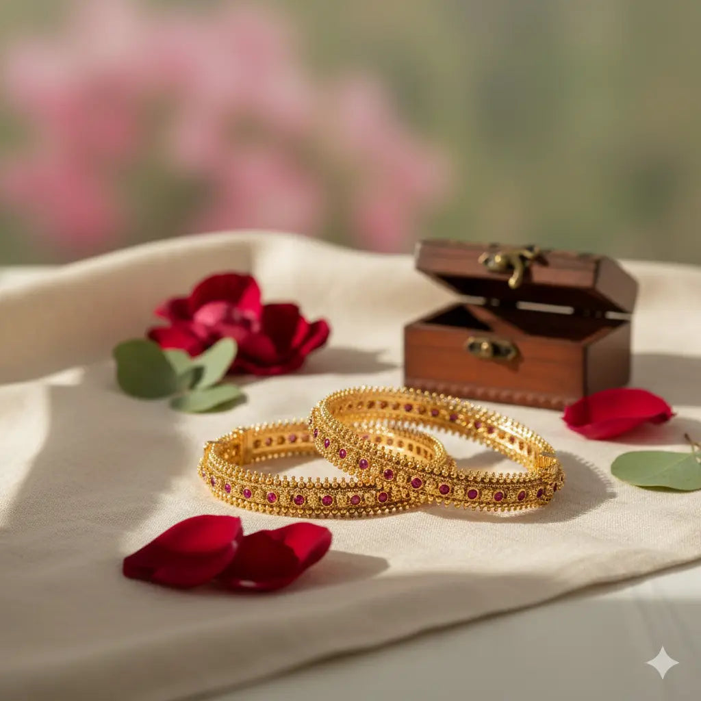 Handcrafted Antique Paired Bangle V-1824