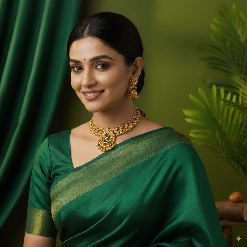 Elegant Peacock Temple Necklace Set K-1151