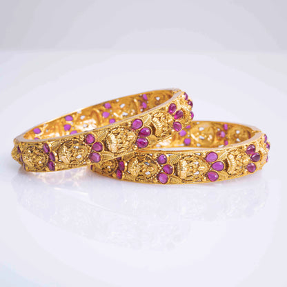 Elegant Gold-Plated Temple Bangle K-989
