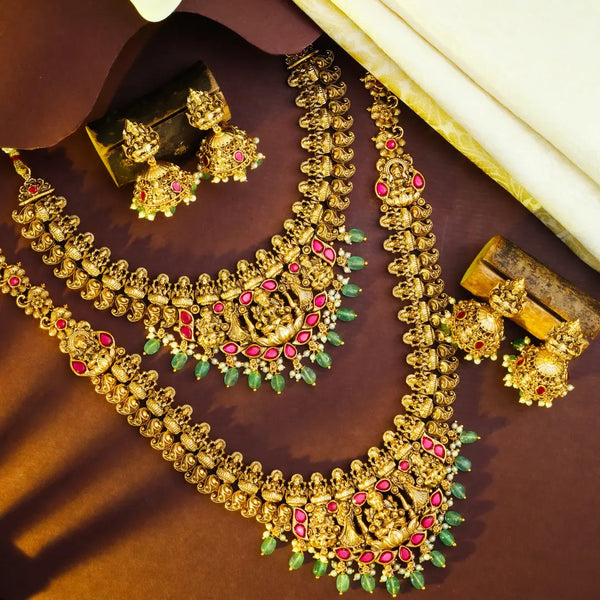 Lakshmi Temple Jewellery Combo Necklace Set J-151 N