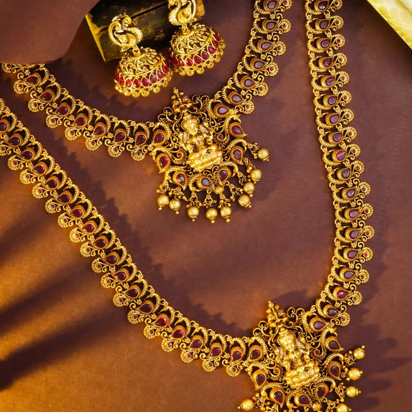 Lakshmi Temple Jewellery Combo Set K-1384
