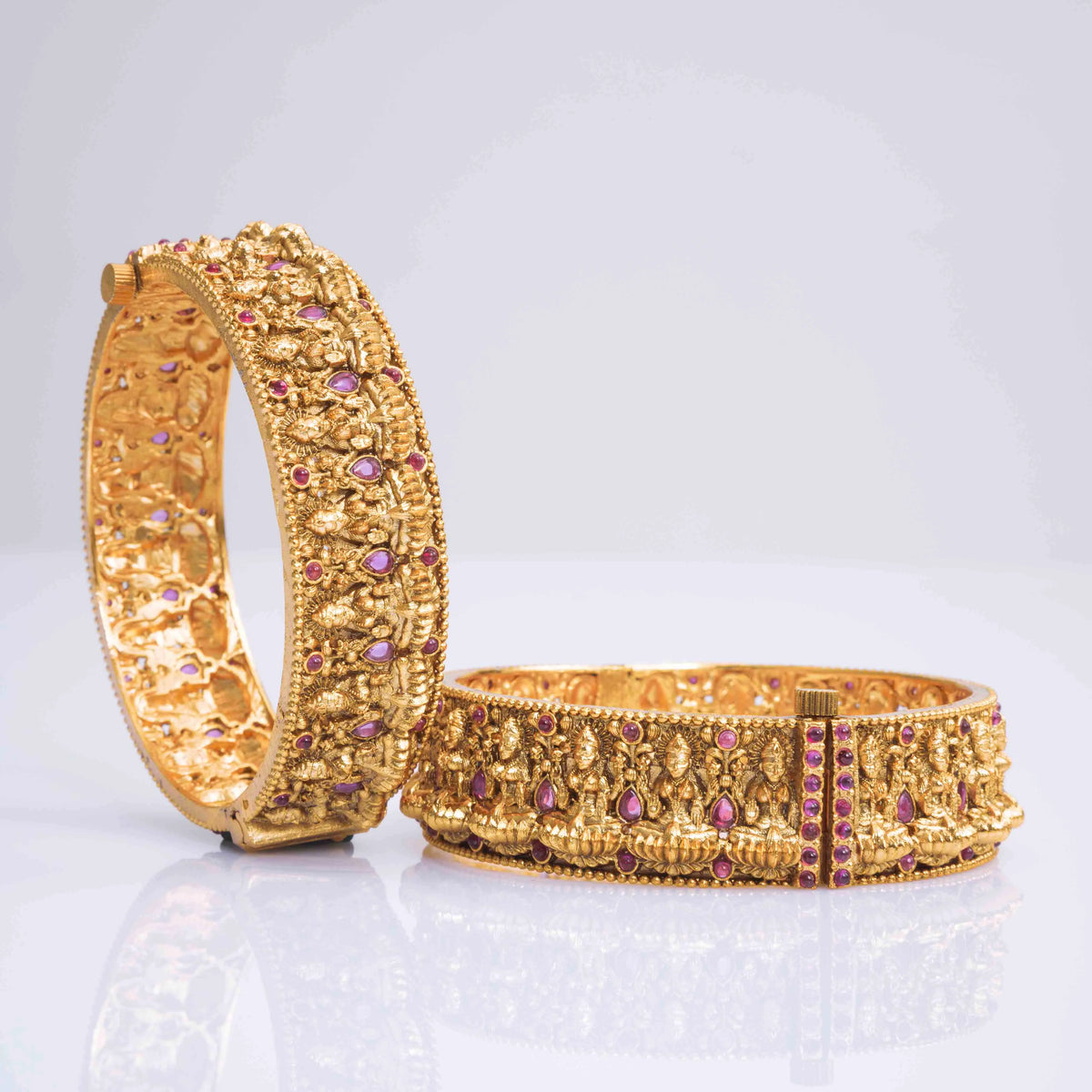 Handcrafted Laxmi Gold-Plated Bangle  K-990