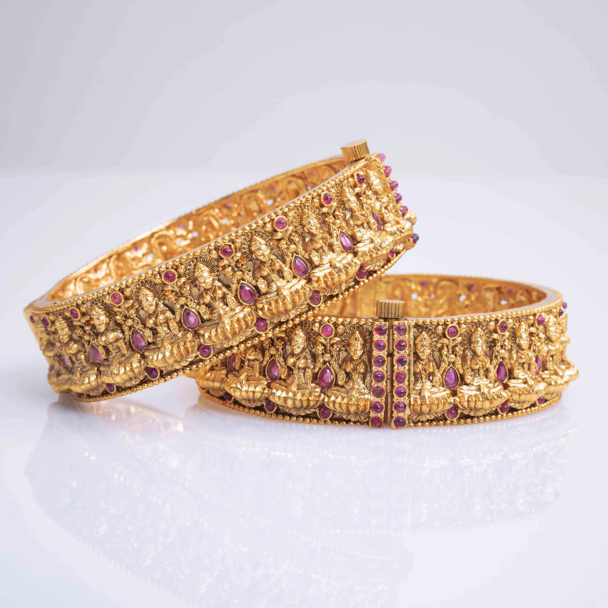 Handcrafted Laxmi Gold-Plated Bangle  K-990