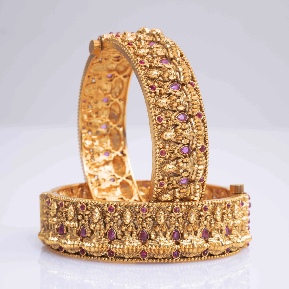 Handcrafted Laxmi Gold-Plated Bangle  K-990